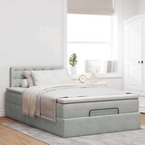 vidaXL Otomanski posteljni okvir z vzmetnico siv 120x200 cm žamet | Shoptok.si
