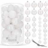  Set Božićnih Kuglica Bijele Boje - 30 Komada (4 / 5 / 6 cm) | shoptok.hr