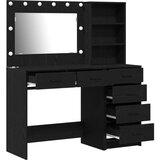  Set za toaletni stol s LED svjetlom crna konstruirano drvo | shoptok.hr