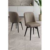 Hanah home set trpezarijskih stolica Jiva 6 kom, kapućino tkanina Babyface, crne metalne noge | Eponuda.com