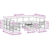  Set vanjskih sofa 10 kom. Prirodna i krem | shoptok.hr