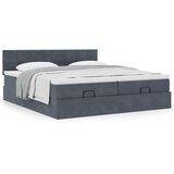 vidaXL Otomanski posteljni okvir z vzmetnicami siv 180x200cm žamet | Shoptok.si