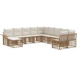 Zunanja garnitura za sedenje 11 pcs Naravna in krem bela, (5000271652) | Shoptok.si