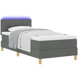 vidaXL Box Spring Krevet s Madracem & LED Tamno Siva 100x200 cm Tkanina Cijene