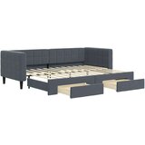 vidaXL Izvlečna dnevna postelja s predali temno siva 80x200 cm žamet | Shoptok.si
