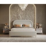 Maison de Rêve Kremno bela oblazinjena zakonska postelja s prostorom za shranjevanje z letvenim dnom 160x200 cm Mija – | Shoptok.si