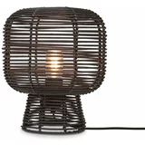 Good&Mojo Črna namizna svetilka s senčnikom iz ratana (višina 30 cm) Tanami –