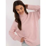 Fashion Hunters Light pink oversized turtleneck sweater