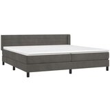  Box spring postelja z vzmetnico temno siva 200x200 cm žamet, (20723975) | Shoptok.si