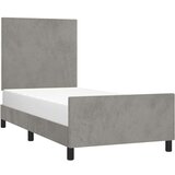  Posteljni okvir z vzglavjem svetlo siv 90x200 cm žamet, (20788242) | Shoptok.si