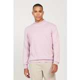 ALTINYILDIZ CLASSICS Men's Pale Pink Anti-Pilling Anti-Pilling Standard Fit Half Turtleneck Knitwear Sweater Cene