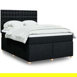  Krevet s oprugama i madracem crni 160x200 cm od tkanine | shoptok.hr