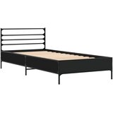  Okvir za krevet crni 75 x 190 cm od konstruirano drvo i metal | shoptok.hr
