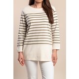 Fenzy Pamučni Top Za Veće Veličine S Prugastim Printom, Bež Boje | shoptok.hr