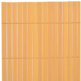 vidaXL Dvostranska vrtnarska ograja PVC 150x500 cm Siva Rumena Plastika | Shoptok.si