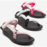 Resti Neon pink women's sports sandals with Dotiss pearls- Footwear | shoptok.hr