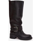 Boto Insulated Women's Boots on Block Heel with Buckle Black Raphaela | Shoptok.si