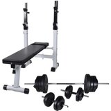 vidaXL Vadbena klop s kompletom uteži in stojalom 60,5 kg cene