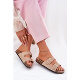 Boto Women Sandals With Buckles On Cork Sole Beige Sercele | Shoptok.si