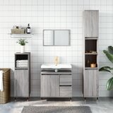 The Living Store Kopalniška omarica siva sonoma 30x30x190 cm inženirski les - Kopalniška Omarica, (21436601) Cene