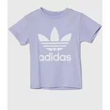 Adidas Otroška bombažna kratka majica vijolična barva