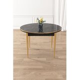 Hanah home trpezarijski sto Osle, 90 × 90 cm, ploča u dekoru crnog mermera, zlatne noge | Eponuda.com