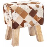  Klupa 40 x 30 x 45 cm Prava koža Smeđi patchwork Cijene