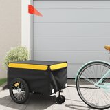 vidaXL Kolesarska prikolica črna in rumena 45 kg železo | Shoptok.si