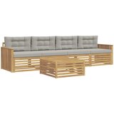  Set vanjskih sofa 5 kom. Bijela i svjetlosiva | Shoptok.si