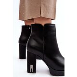 Boto Women's Heeled Boots With Zipper Black Rasoda | Shoptok.si