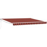 Ručna Ročna retraktibilna tenda z LED oranžna in rjava 350x250 cm, (22145968) | Shoptok.si