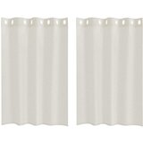 Voile zavjesa sa zavjesama 2 pcs Krema 140 x 140 cm Poliester | shoptok.hr