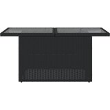  Vrtni stol sa staklenom pločom crni 100x55x73 cm od poliratana | shoptok.hr