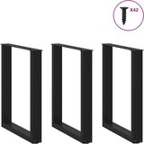  Noge za blagovaonski stol U-oblik 3 kom Crne 70 x (72-73) cm Čelik | shoptok.hr