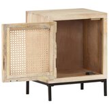  Noćni ormarić 40x30x50 cm masivno drvo manga i prirodna trska | shoptok.hr