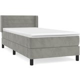Box spring krevet s madracem svjetlosivi 90x190 cm baršunasti | shoptok.hr