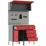  Set radnih ormarića s ladicama s policom 5 kom. Crvena | shoptok.hr