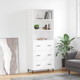 vidaXL Visoka omara bela 69,5x34x180 cm inženirski les | Shoptok.si