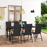  7-dijelni vrtni blagovaonski set crno-smeđi | shoptok.hr