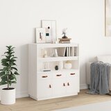  Visoka komoda bijela 100 x 40 x 108,5 cm od masivne borovine Cijene