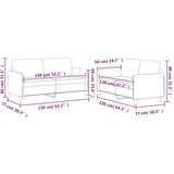  2-dijelni set sofa s jastucima krem od tkanine | shoptok.hr