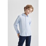 Defacto Boy's Polo Collar Poplin Long Sleeve Shirt Cene