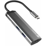  adapter/USB hub Fowler slim, Plug&Play, siv