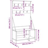  Stalak za odjeću i cipele smeđa boja hrasta 100x41x184 cm | shoptok.hr