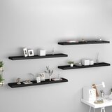 vidaXL Stenske police 4 kosi črne 120x23,5x3,8 cm MDF Cene