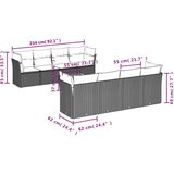  9-dijelni set vrtnih sofa s jastucima crni od poliratana | shoptok.hr