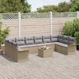  Sjedeća garnitura za vrt 11 kom. Crna poliratan Bež 344 x 187,5 x 69 cm | shoptok.hr