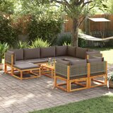 vidaXL 10-dijelna set vrtnih sofa s jastucima masivno bagremovo drvo | shoptok.hr