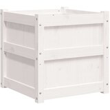  Vrtno cvetlično korito belo 50x50x50 cm trdna borovina | Shoptok.si