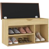 vidaXL klupa za cipele s jastukom boja hrasta 80 x 30 x 47 cm iverica | shoptok.hr